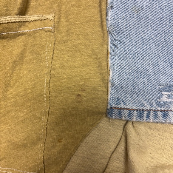 Sin Clarity Distressed Patchwork Denim & Cotton Open Jacket | Boho Shabby Chic - Picture 4 of 13